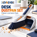 XEVAEVEK Desk Dustpan Set – Mini Desktop Brush and Dustpan, Small Crumb Sweeper Set for Office Desk, Keyboard Area, Study Table, Craft Surface and Home Office