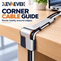 XEVAEVEK Corner Cable Guide – Desk Edge Cord Organizer, Cable Routing Guide, Wire Management Channel for Office Desk, Home Office & Workstation