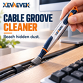 XEVAEVEK Cable Groove Cleaner – Precision Desk Crevice Cleaning Brush, Keyboard Gap Cleaner & Cable Channel Dust Brush for Office Desk, Monitor Stand and Workstation