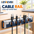XEVAEVEK Cable Rail – Desk Cable Organizer, Adjustable Cord Holder & Charging Cable Management Rail for Office Desk, Home Office and Workstation