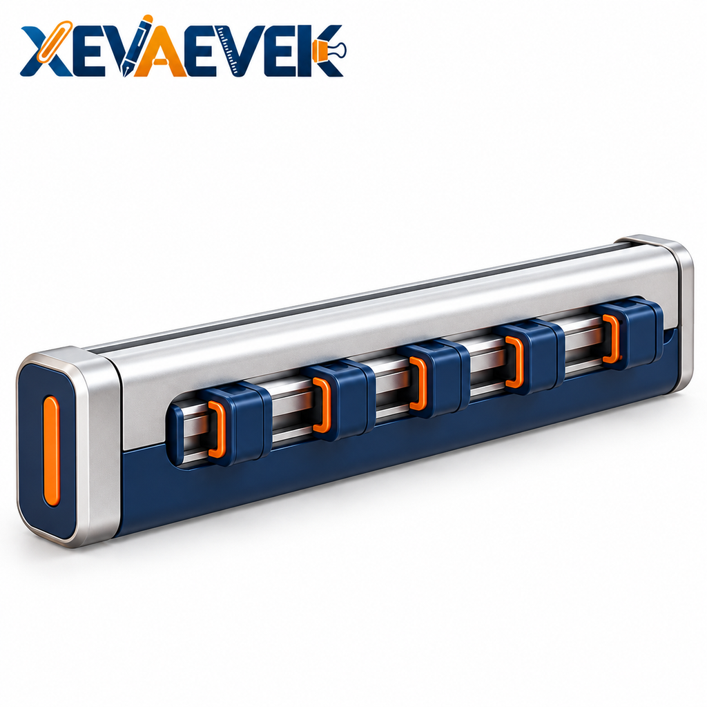 XEVAEVEK Cable Rail – Desk Cable Organizer, Adjustable Cord Holder & Charging Cable Management Rail for Office Desk, Home Office and Workstation