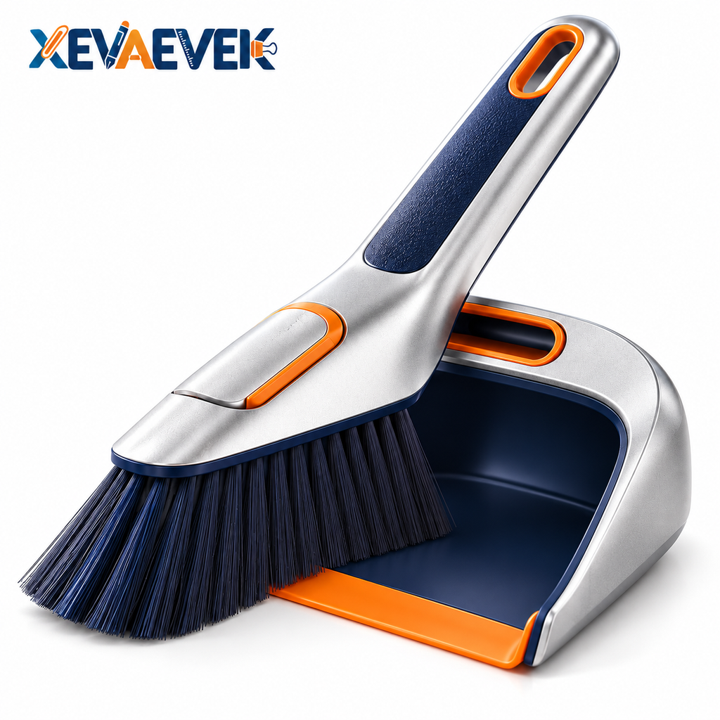 XEVAEVEK Desk Dustpan Set – Mini Desktop Brush and Dustpan, Small Crumb Sweeper Set for Office Desk, Keyboard Area, Study Table, Craft Surface and Home Office