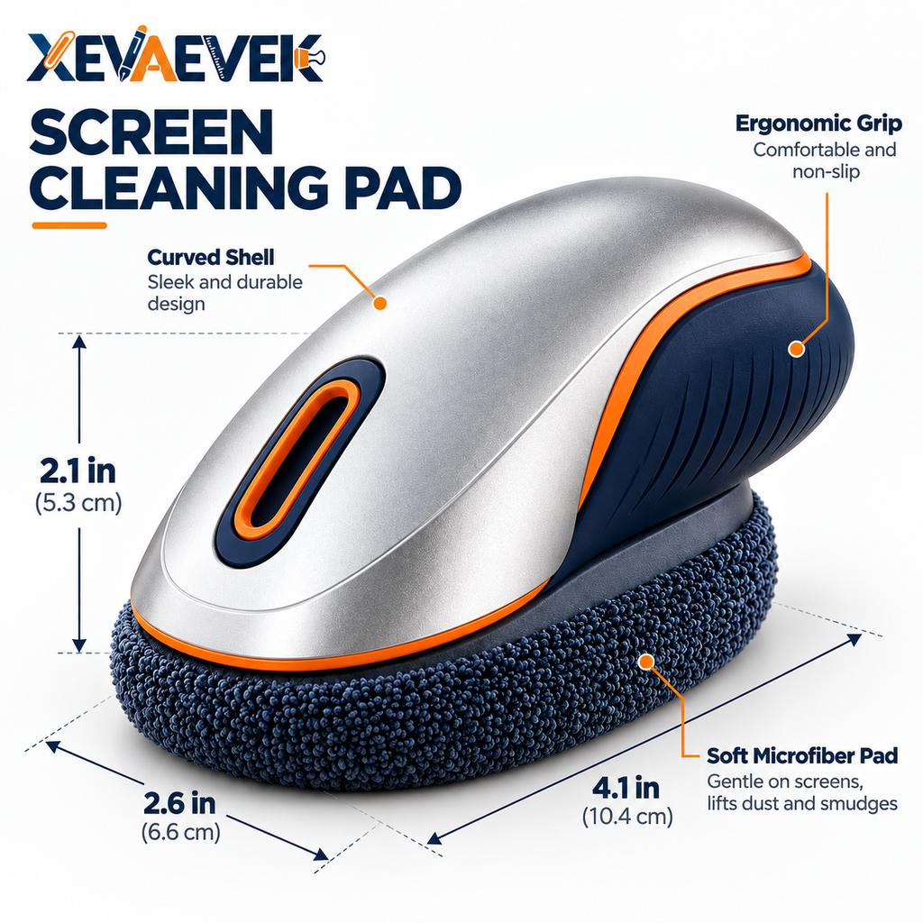 XEVAEVEK Screen Cleaning Pad – Reusable Monitor Cleaner, Laptop Screen Wiper & Display Dust and Fingerprint Cleaning Tool for Office Desk, Tablet and Home Office