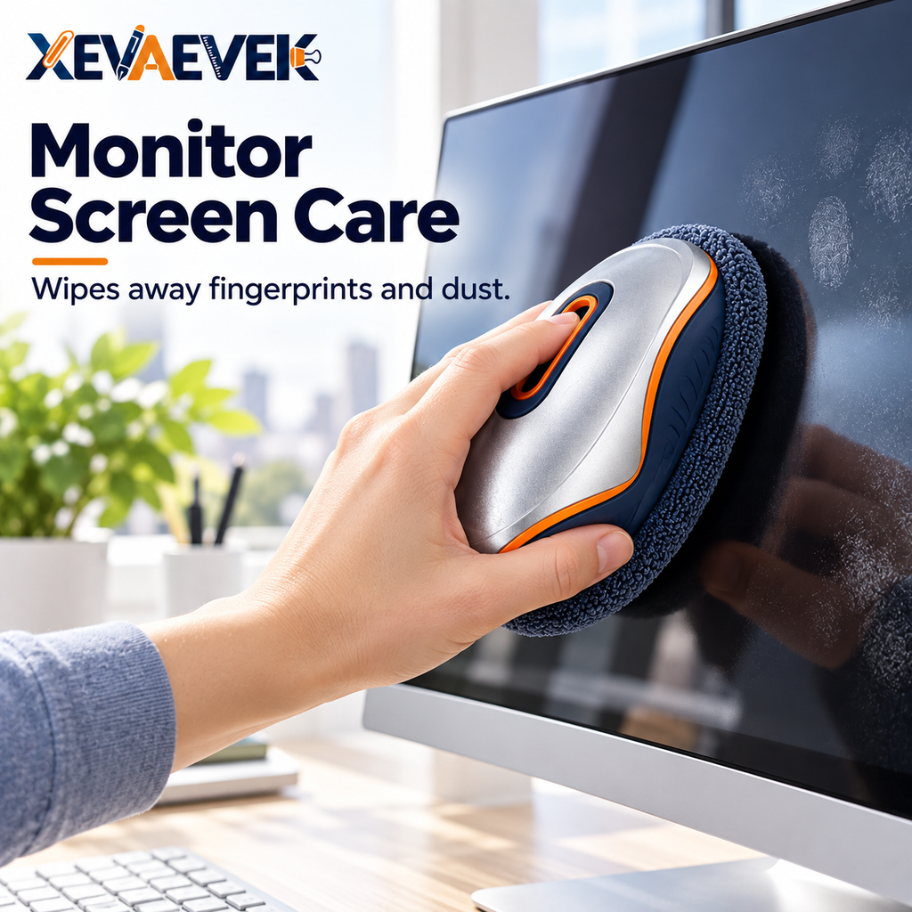 XEVAEVEK Screen Cleaning Pad – Reusable Monitor Cleaner, Laptop Screen Wiper & Display Dust and Fingerprint Cleaning Tool for Office Desk, Tablet and Home Office