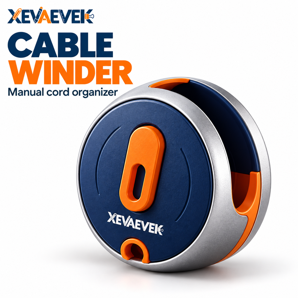 XEVAEVEK Cable Winder – Manual Cord Organizer Reel, Earbud Cable Storage & Charging Cable Organizer for Office Desk, Home Office, Travel and Tech Bags